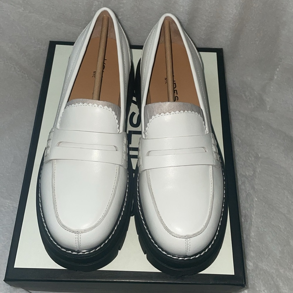 NWT J/SLIDES TYLER White Leather Loafer - Picture 9 of 16